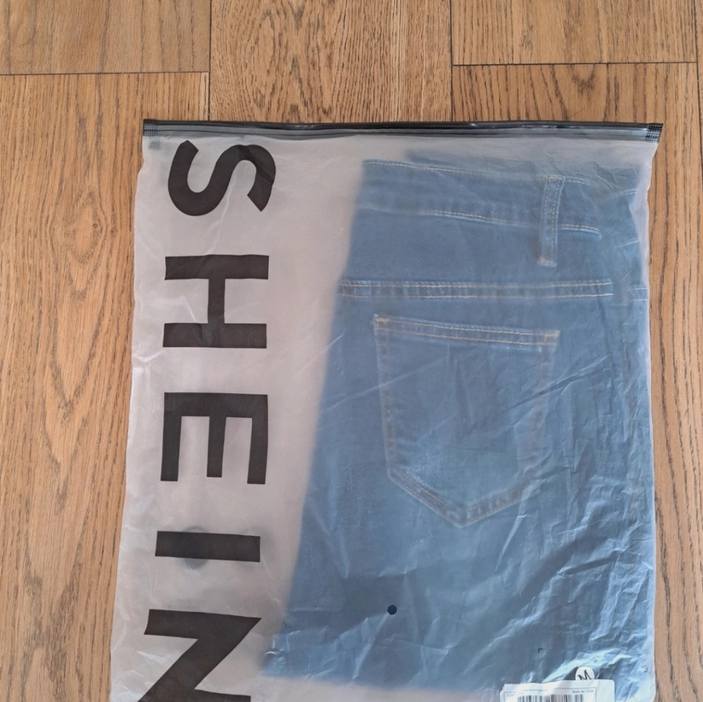 Shein Size M Womens Blue Ripped High Rise High Waist Skinny Jeans Button Zip. - Picture 2 of 9